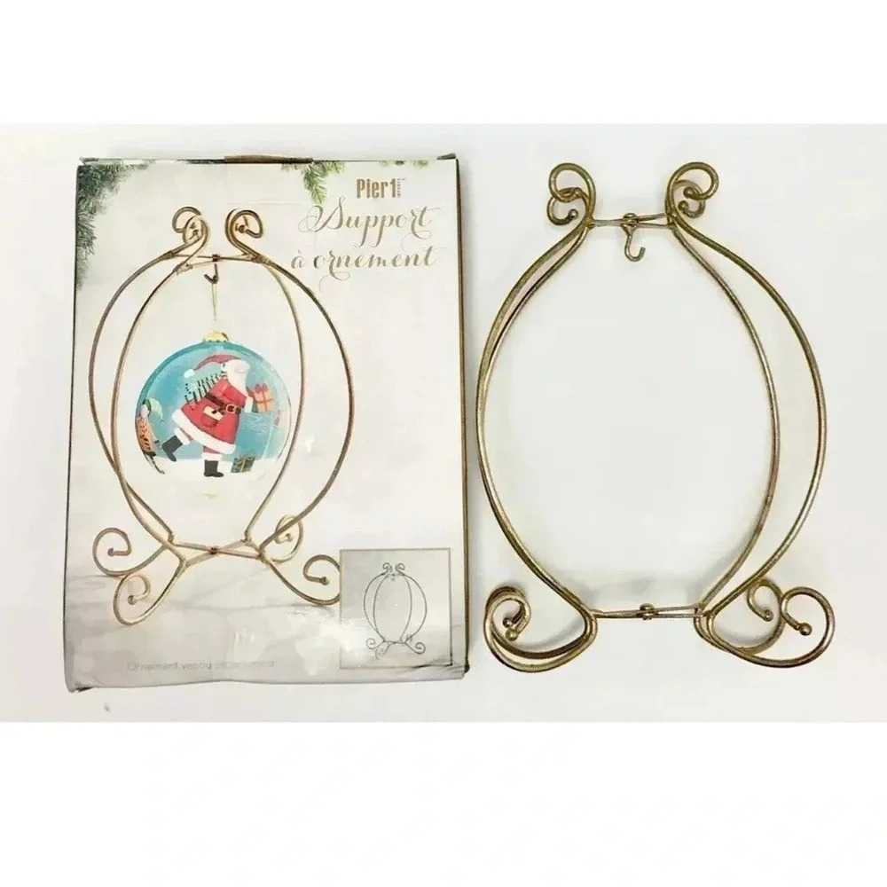 NEW Pier 1 Gold Support Ornament Metal Holiday Christmas Decor